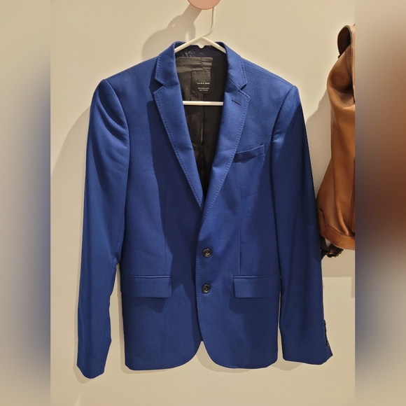 ZARA Man Blue Blazer Size 34 - Picture 2 of 4